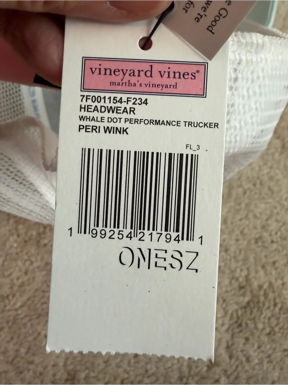 Vineyard Vines NWT Whale Dot Performance Trucker Hat Periwinkle Pink Unisex OS